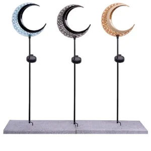 SM23463 Acrylic Moon-Shaped Solar Stake Light with Metal Iron_3