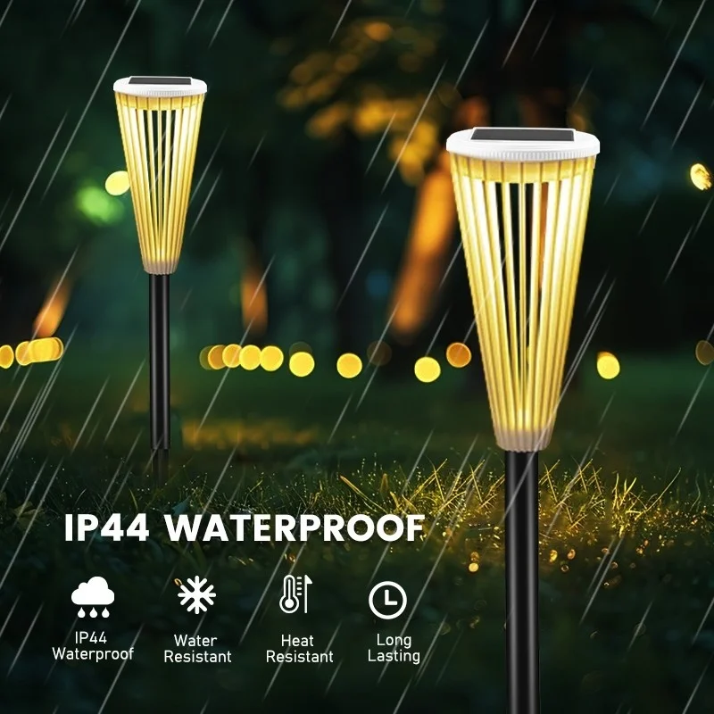 SM23469 ABS Plastic Solar Pathway Lights, Pack of 2, Stake Lantern with Leaf and Marigold Flower Design_10