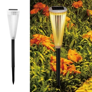 SM23469 ABS Plastic Solar Pathway Lights, Pack of 2, Stake Lantern with Leaf and Marigold Flower Design_12