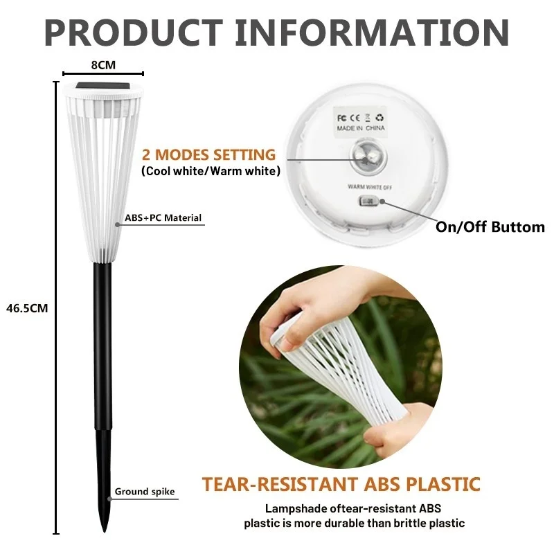 SM23469 ABS Plastic Solar Pathway Lights, Pack of 2, Stake Lantern with Leaf and Marigold Flower Design_2_20251010_142404