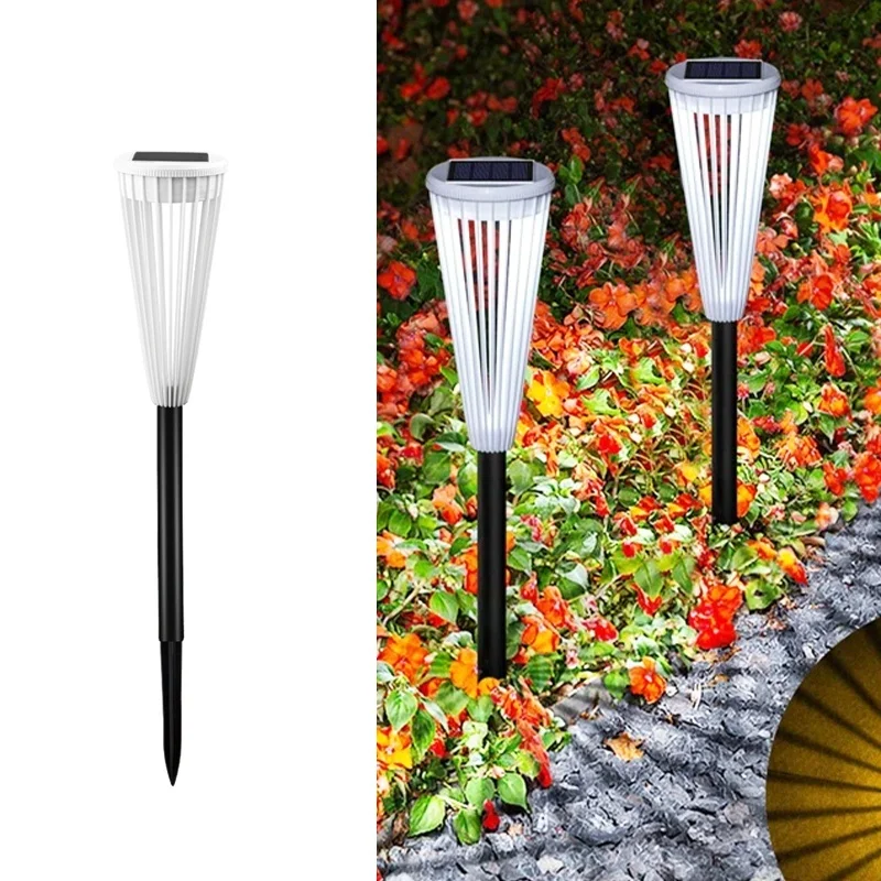 SM23469 ABS Plastic Solar Pathway Lights, Pack of 2, Stake Lantern with Leaf and Marigold Flower Design_5_20251010_142404