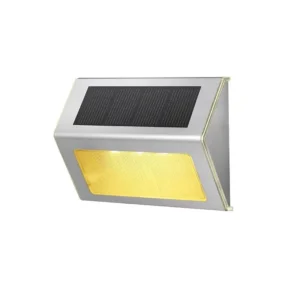 SM23470 Pack of 2 Stainless Steel Solar Fence Lights with Plastic ABS Square Wall Panel_5