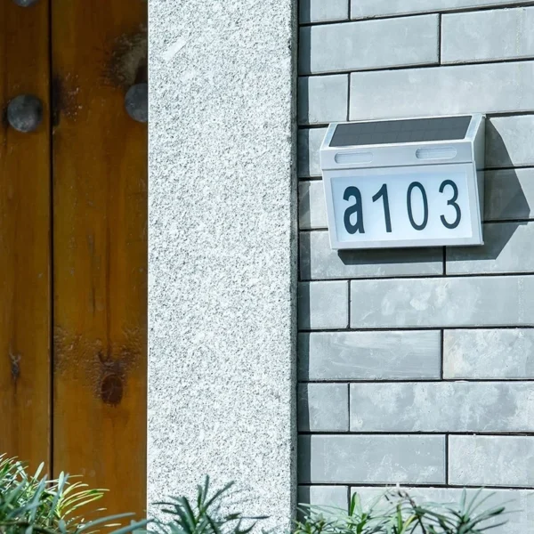 SM23498 PP Plastic Solar Wall Light House Number Sign_2