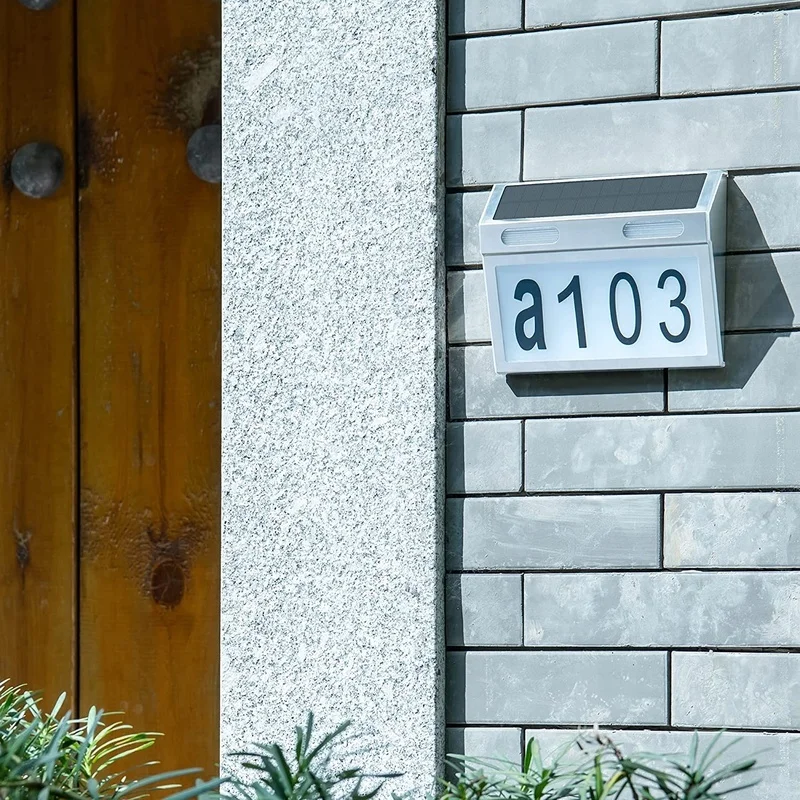 SM23498 PP Plastic Solar Wall Light House Number Sign_2