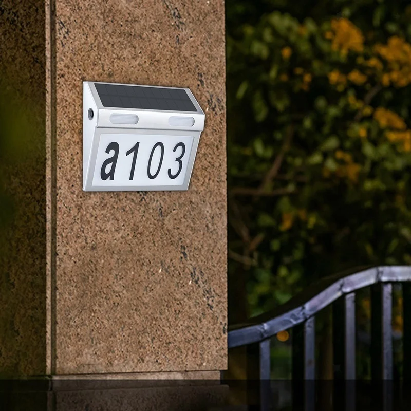 SM23498 PP Plastic Solar Wall Light House Number Sign_3