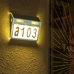 SM23498 PP Plastic Solar Wall Light House Number Sign_4