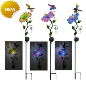 SM23527 PP Plastic Decorative Solar Stake Light with Flower, Hibiscus, Leaf, Animal, Butterfly, and Dragonfly Designs_1_20251010_142404