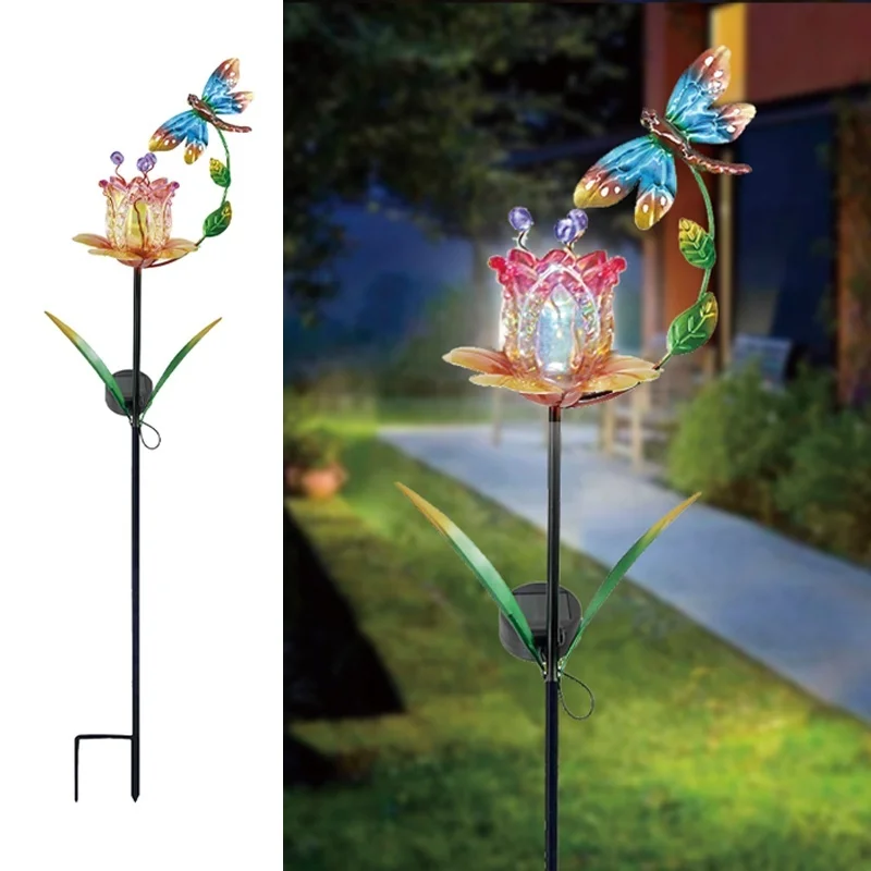 SM23528 Plastic PP Decorative Solar Stake Light - Animal, Butterfly, Flower, Lily, Dragonfly, Hummingbird_2