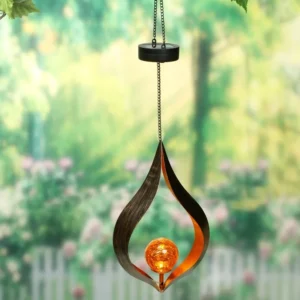 SM23538 Glass and Metal Iron Decorative Solar Hanging Globe Lantern