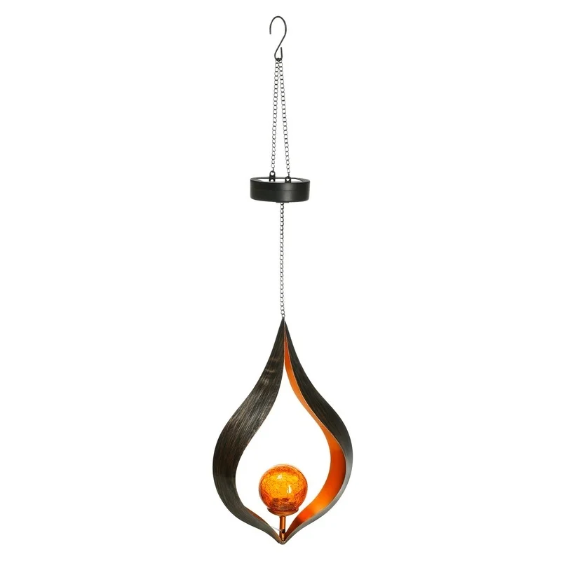 SM23538 Glass and Metal Iron Decorative Solar Hanging Globe Lantern_2