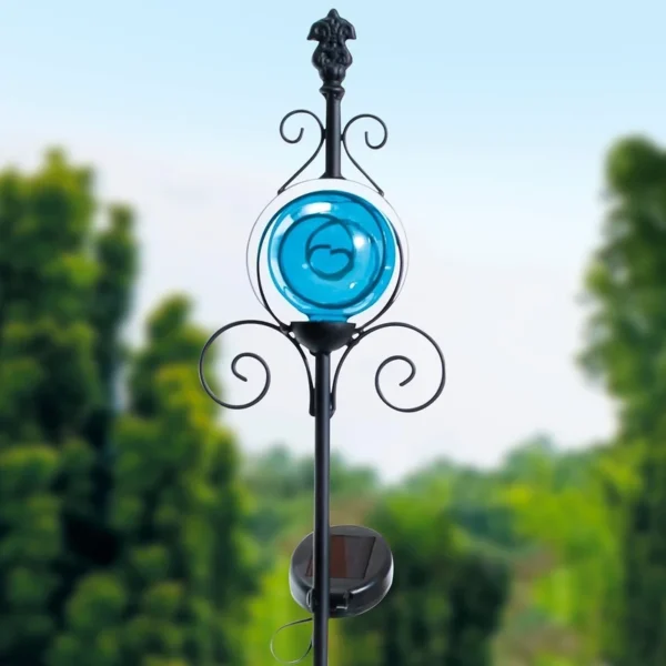 SM23539 Plastic PP Decorative Solar Stake Light with Globe Lantern Leaf