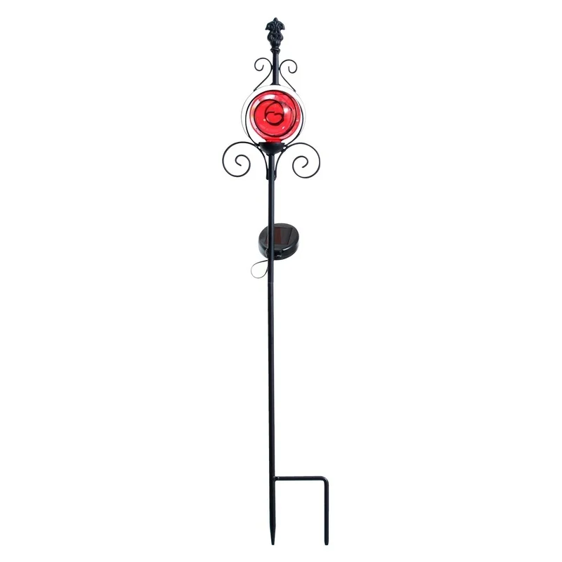 SM23539 Plastic PP Decorative Solar Stake Light with Globe Lantern Leaf_2