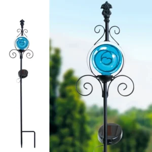 SM23539 Plastic PP Decorative Solar Stake Light with Globe Lantern Leaf_3