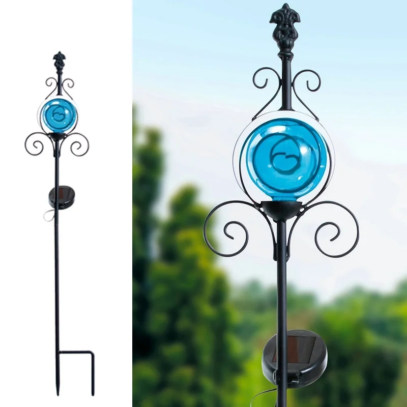 SM23539 Plastic PP Decorative Solar Stake Light with Globe Lantern Leaf_3