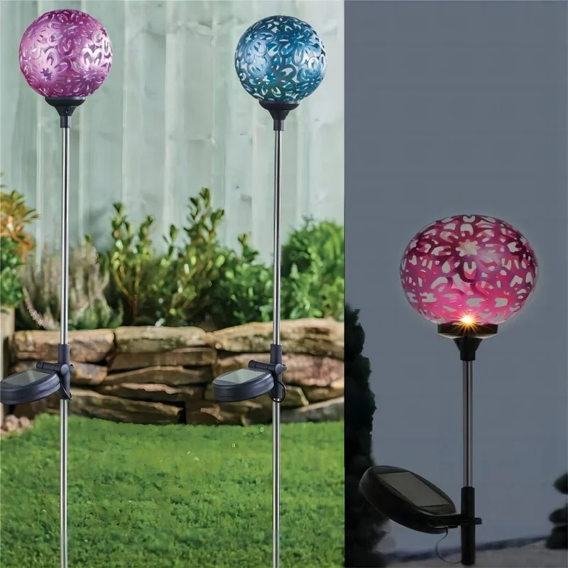 SM23540 Hollow Globe Solar Stake Light - Plastic PP & Metal Iron_2