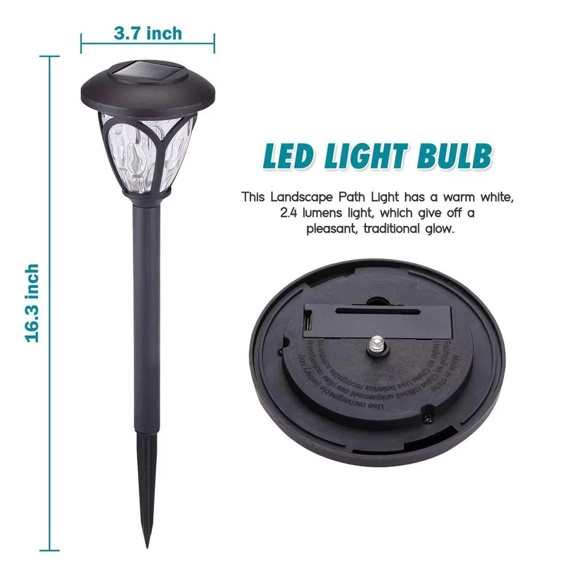 SM23551 Pack of 4 Plastic PP Solar Pathway Stake Lights - Hollow-Out Globe Lantern