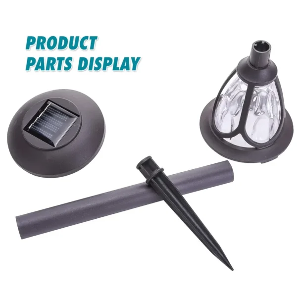 SM23551 Pack of 4 Plastic PP Solar Pathway Stake Lights - Hollow-Out Globe Lantern_6
