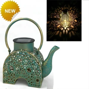 SM23556 Solar Metal Iron Teapot Tabletop Light