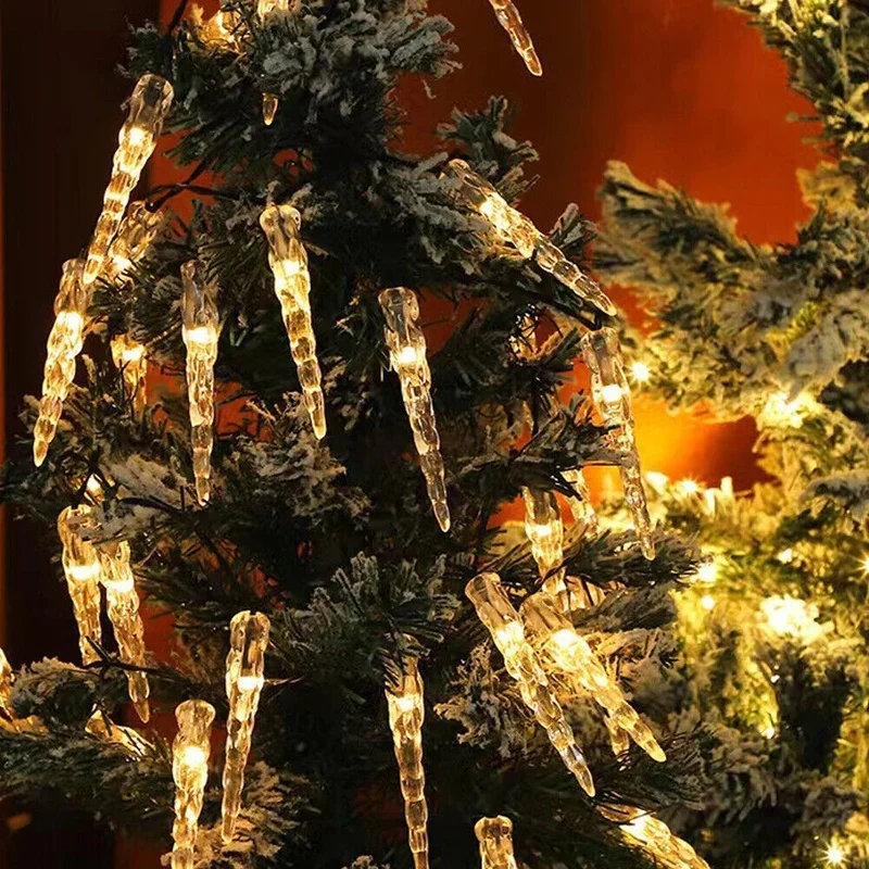 SM23562 PP Plastic Solar Ice Cone String Lights, 20 LED