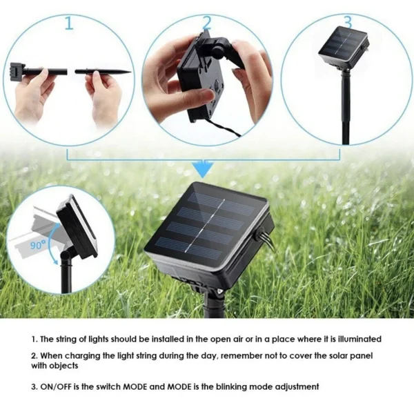 SM23562 PP Plastic Solar Ice Cone String Lights, 20 LED_4