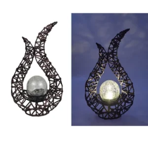 SM23567 PP Plastic Solar Rattan Tabletop Light