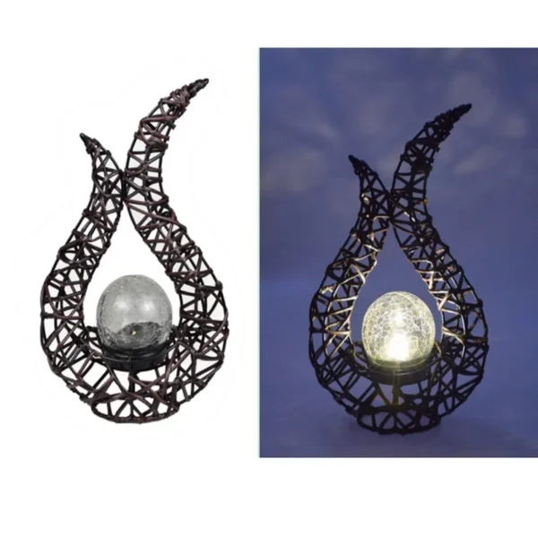 SM23567 PP Plastic Solar Rattan Tabletop Light