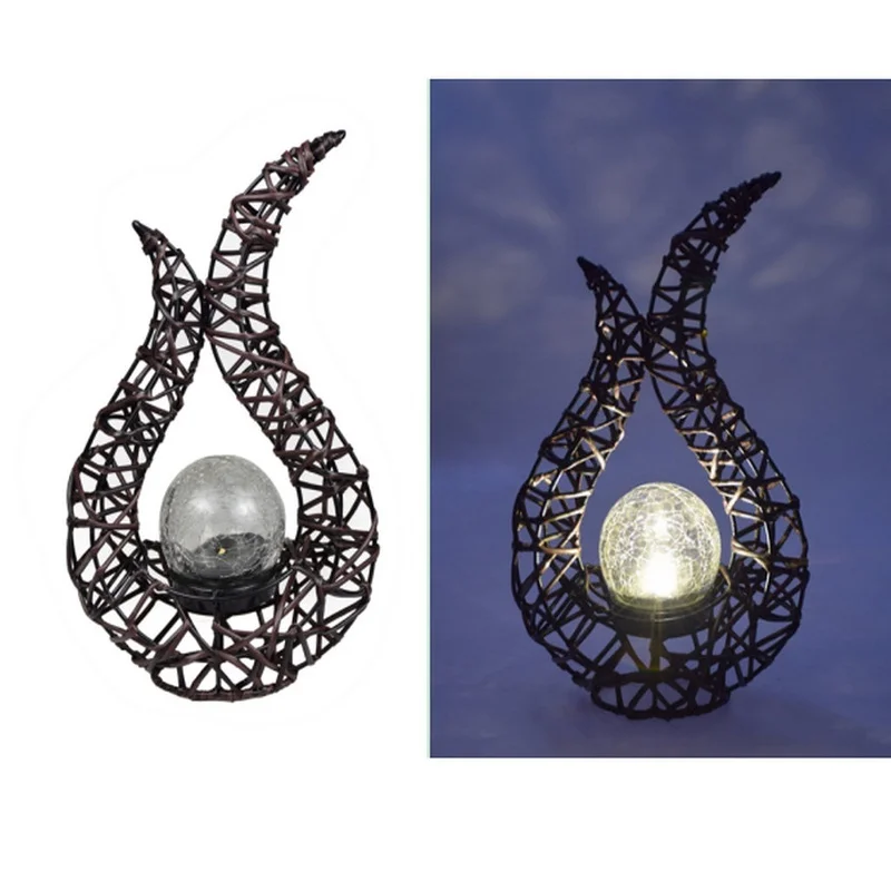 SM23567 PP Plastic Solar Rattan Tabletop Light