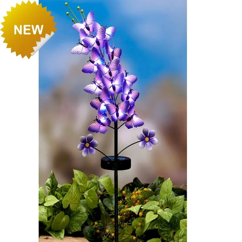 SM23571 Plastic PP Butterfly Solar Stake Light with 15 LEDs, Animal Design_2_20251010_142404