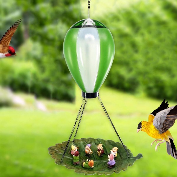 sm23576 hot air balloon solar hanging light with bird feeder (2)
