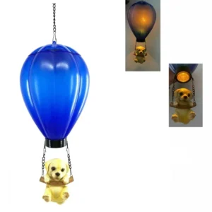 SM23582 Hot Air Balloon Resin Statue Solar Hanging Light