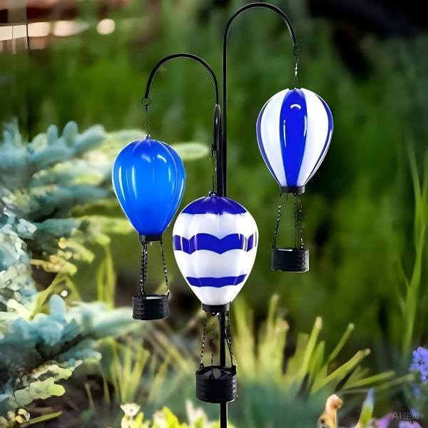 SM23588 3-in-1-Heißluftballon-Solar-Erdspießleuchte
