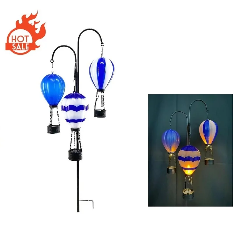 SM23588 PP Plastic Hot Air Balloon Solar Stake Light_2