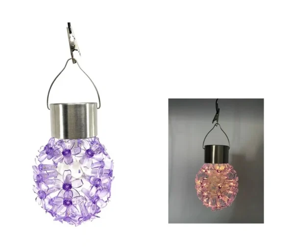 SM23591 Solar Hanging Decorative Flower Light, Plastic PE + S_S