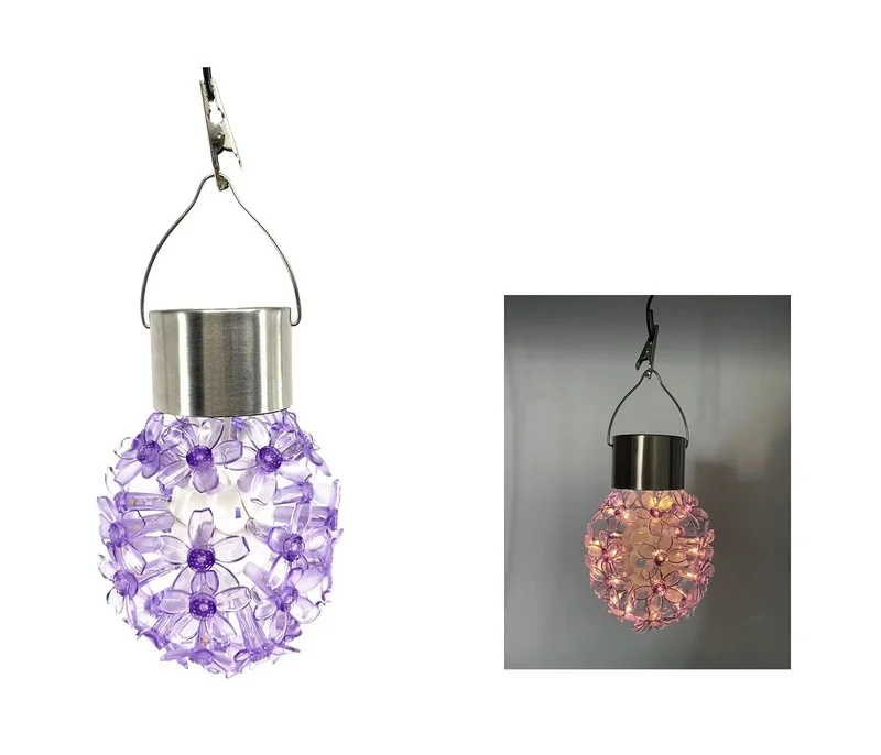 SM23591 Solar Hanging Decorative Flower Light, Plastic PE + S_S