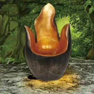 SM23592 Solar Flame Freestanding Light Resin Statue