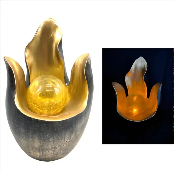 SM23592 Solar Flame Freestanding Light Resin Statue_2