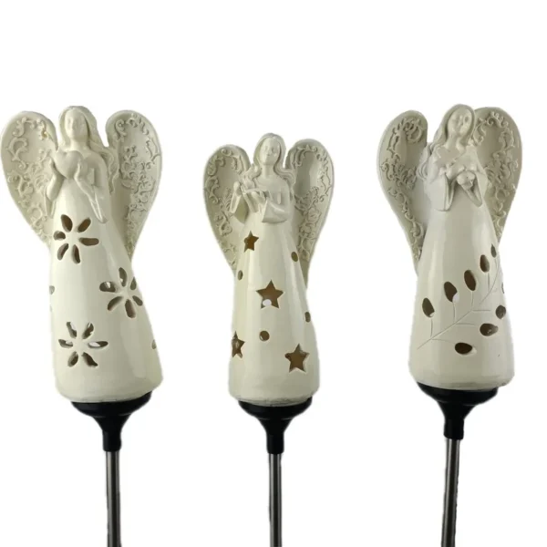 SM23597 Solar Angel Light Resin Statue with Stake