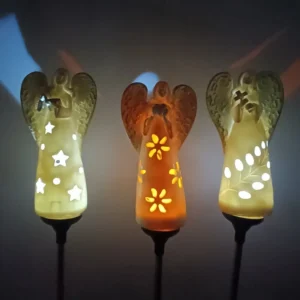 SM23597 Solar Angel Light Resin Statue with Stake_2