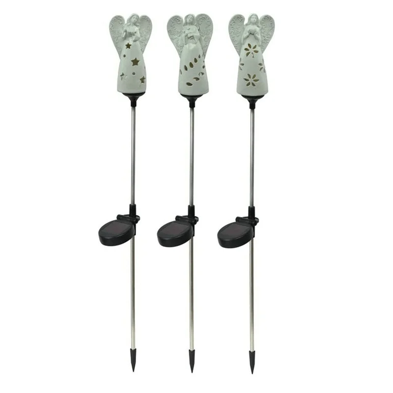 SM23597 Solar Angel Light Resin Statue with Stake_3
