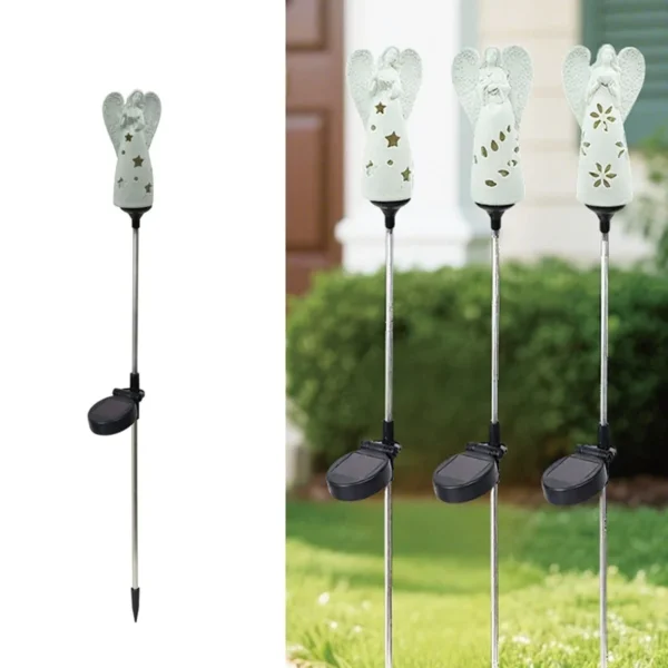 SM23597 Solar Angel Light Resin Statue with Stake_4