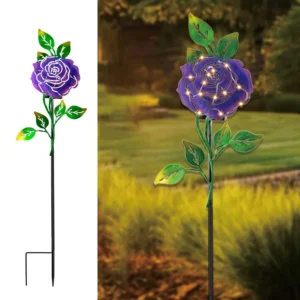 SM23602 Black Mini Textured Ornate Plastic PP Flower Solar Stake Light_2_20251010_142404