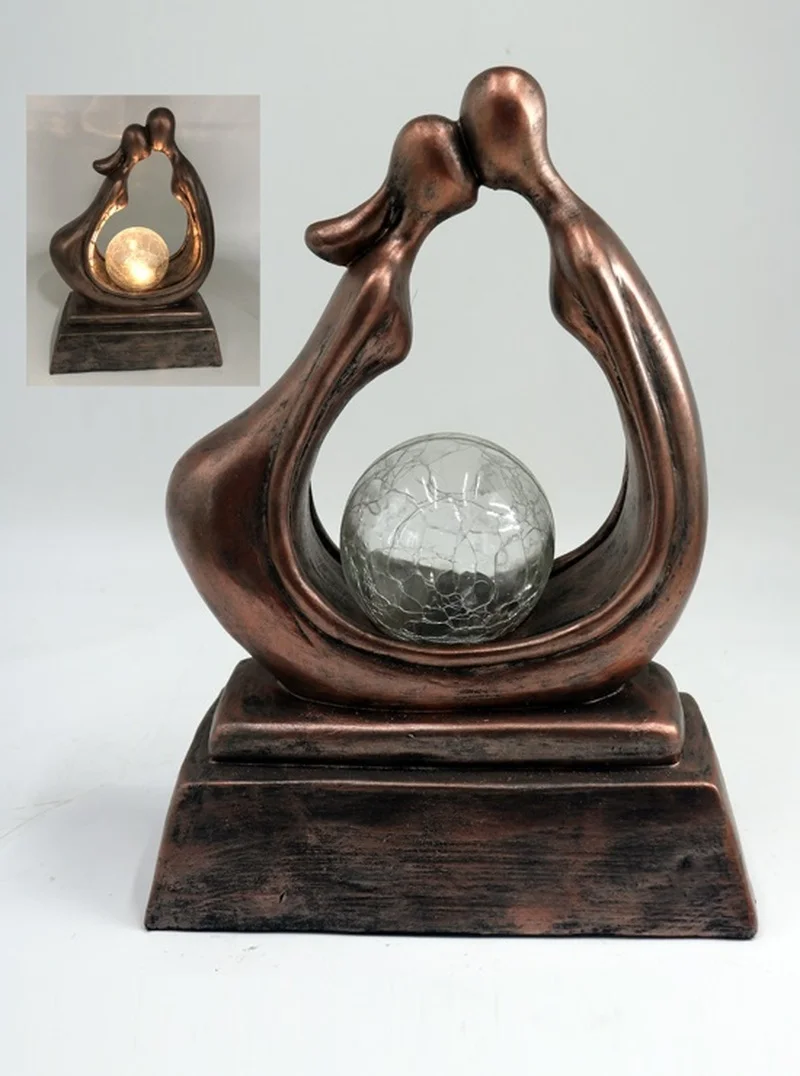 SM23632 Solar Lamp Resin Abstract Sculpture Tabletop Light