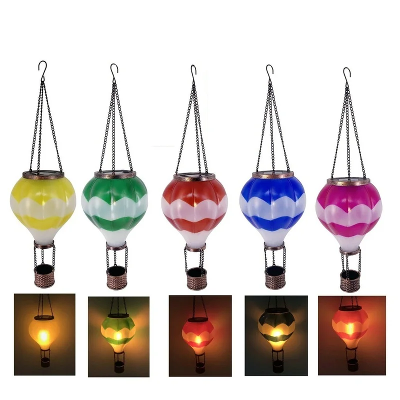 SM23722 PP Plastic Hot Air Balloon Solar Hanging Lantern Light - Not Visible_2