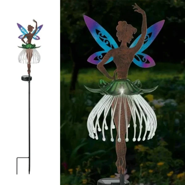 SM23739 Acrylic Dancing Fairy Solar Stake Light with Metal Iron_3