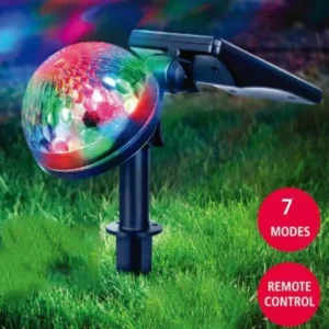 SM23868 RGB ABS Plastic Solar Spotlight with Remote Control and Stake