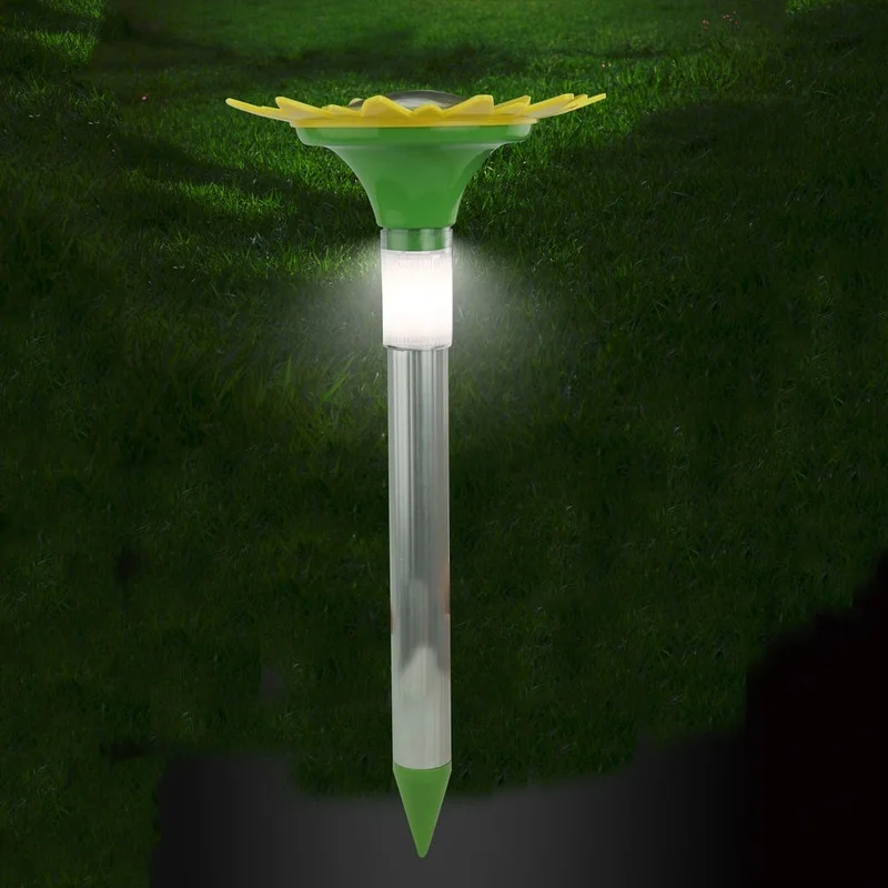 SM23928 ABS Plastic Sunflower Design Solar Mole and Snake Repeller Stake Light_13