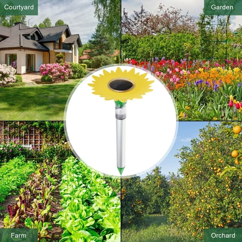 SM23928 ABS Plastic Sunflower Design Solar Mole and Snake Repeller Stake Light_5_20251010_142404