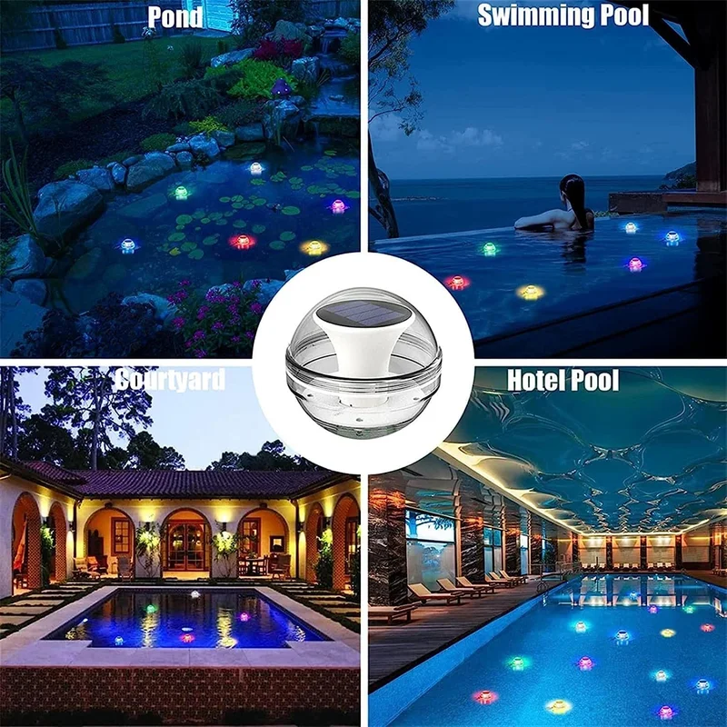 SM24005 ABS Plastic Color Changing LED Solar Hanging Floating Globe Light with Panel Base_4
