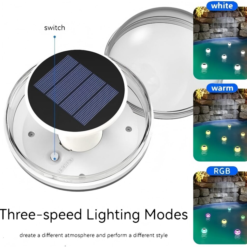 SM24005 Farbwechselnde, solarbetriebene LED-Schwimmbad-Oberflächenleuchten mit Solarantrieb