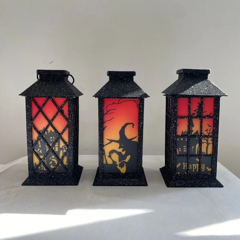 SM24007 Plastic PP Hanging Solar Lantern Light with Butterfly, Flower, and Rose Design_2